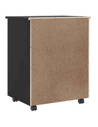 Armadietto Rotante con Cassetti MOSS Nero Legno Massello Pino