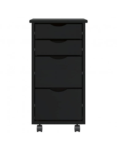 Armadietto Rotante con Cassetti MOSS Nero Legno Massello Pino