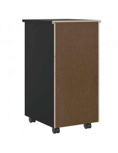 Armadietto Rotante con Cassetti MOSS Nero Legno Massello Pino