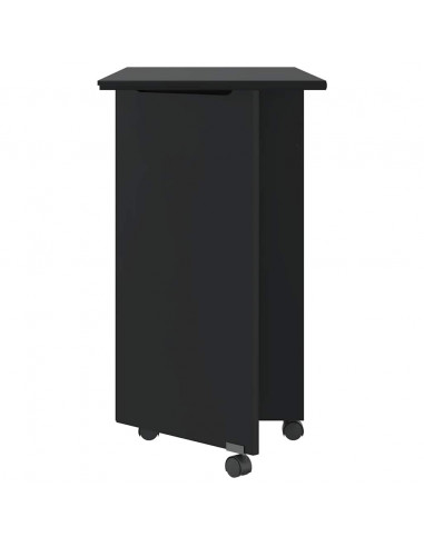 Armadietto Rotante con Scrivania MOSS Nero Massello di Pino