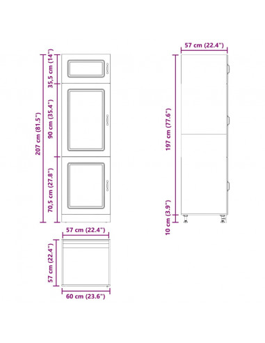 Armadio da Cucina Kalmar Nero in Legno Multistrato