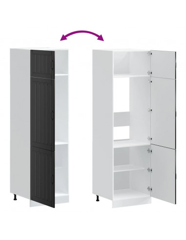 Armadio da Cucina Lucca Nero in Legno Multistrato