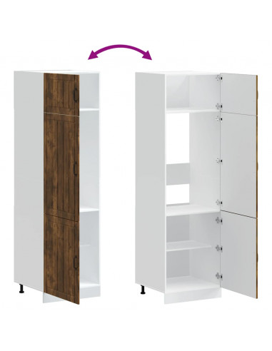 Armadio da Cucina Lucca Rovere Fumo in Legno Multistrato