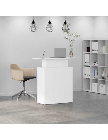 Banco Reception Bianco 100x40x104 cm in Legno Multistrato