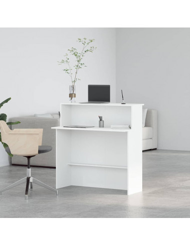 Banco Reception Bianco 100x50x103,5 cm in Legno Multistrato