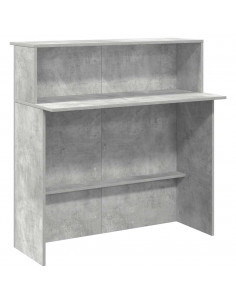 Banco Reception Grigio Cemento 100x50x103,5cm Legno Multistrato