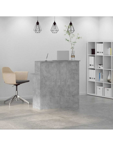Banco Reception Grigio Cemento 100x50x103,5cm Legno Multistrato