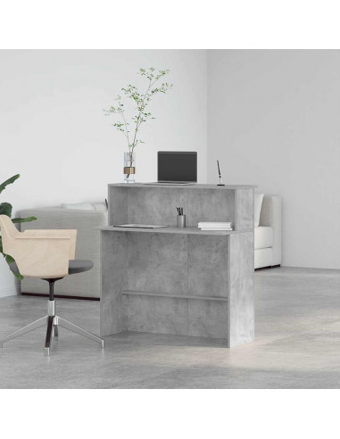 Banco Reception Grigio Cemento 100x50x103,5cm Legno Multistrato