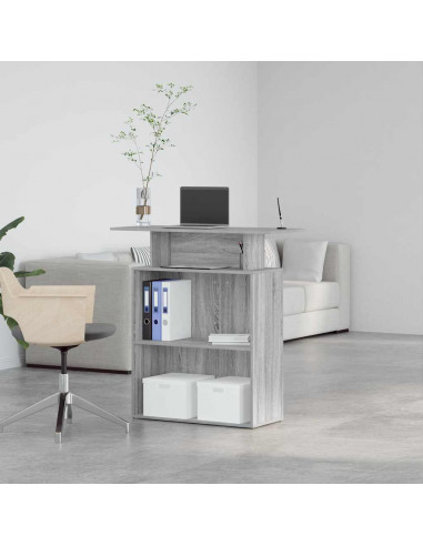Banco Reception Grigio Sonoma 100x40x104 cm Legno Multistrato