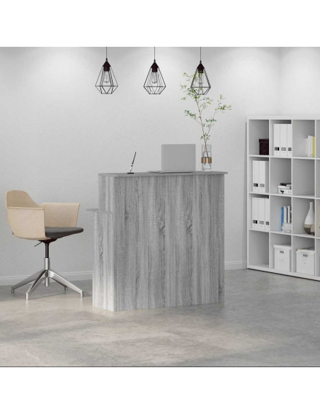 Banco Reception Grigio Sonoma 100x50x103,5 cm Legno Multistrato