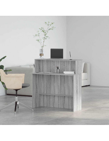 Banco Reception Grigio Sonoma 100x50x103,5 cm Legno Multistrato