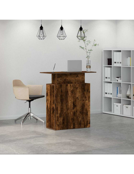 Banco Reception Rovere Fumo 100x40x104 cm in Legno Multistrato