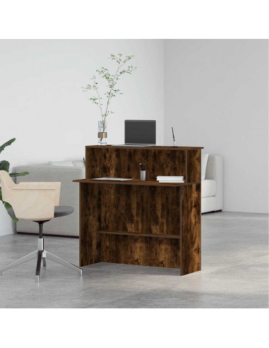 Banco Reception Rovere Fumo 100x50x103,5cm in Legno Multistrato
