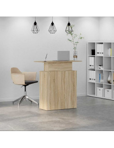 Banco Reception Rovere Sonoma 100x40x104 cm Legno Multistrato 2