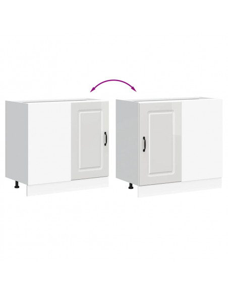 Base da Cucina Kalmar Bianco Lucido in Legno Multistrato