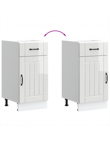 Base da Cucina Lucca Bianco Lucido in Legno Multistrato