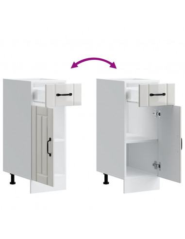 Base da Cucina Lucca Bianco Lucido in Legno Multistrato