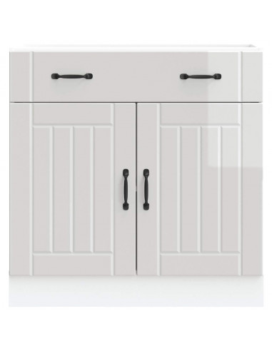 Base da Cucina Lucca Bianco Lucido in Legno Multistrato