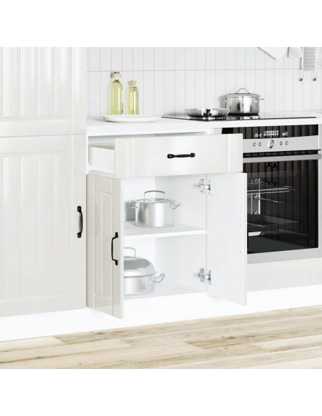 Base da Cucina Lucca Bianco Lucido in Legno Multistrato
