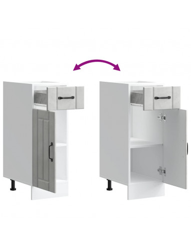 Base da Cucina Lucca Grigio Cemento in Legno Multistrato