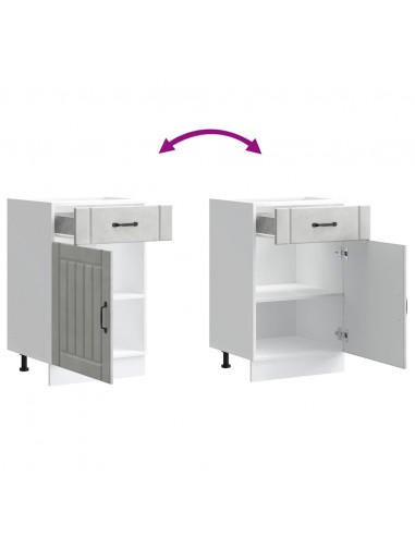 Base da Cucina Lucca Grigio Cemento in Legno Multistrato