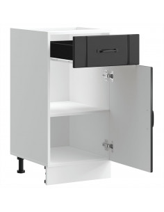 Base da Cucina Lucca Nero in Legno Multistrato