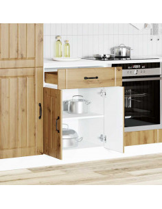 Base da Cucina Lucca Rovere Artigianale in Legno Multistrato 2