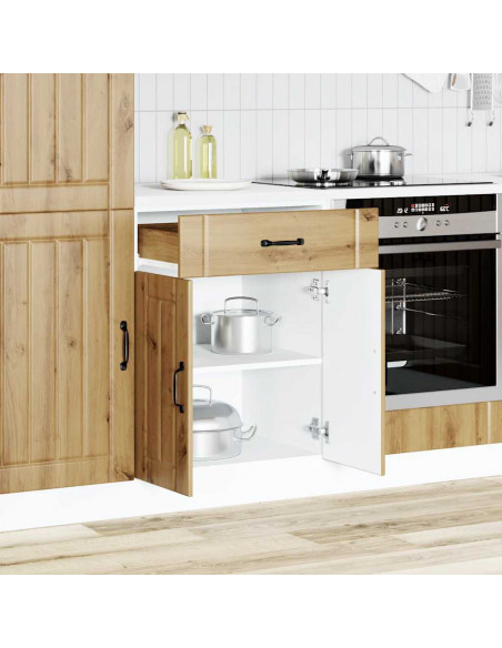 Base da Cucina Lucca Rovere Artigianale in Legno Multistrato