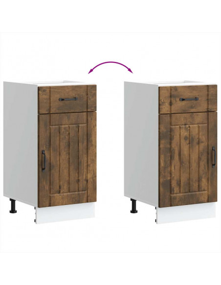 Base da Cucina Lucca Rovere Fumo in Legno Multistrato