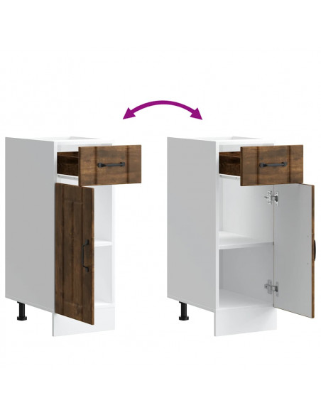 Base da Cucina Lucca Rovere Fumo in Legno Multistrato
