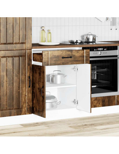 Base da Cucina Lucca Rovere Fumo in Legno Multistrato