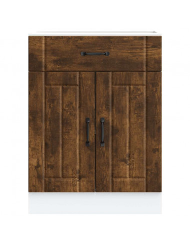 Base da Cucina Lucca Rovere Fumo in Legno Multistrato