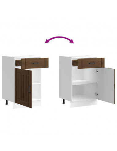 Base da Cucina Lucca Rovere Marrone in Legno Multistrato