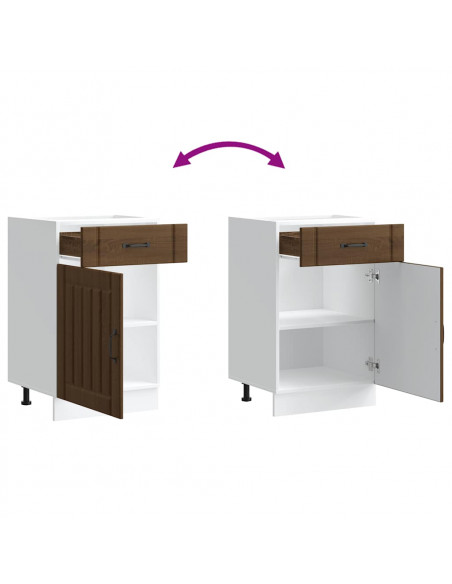 Base da Cucina Lucca Rovere Marrone in Legno Multistrato
