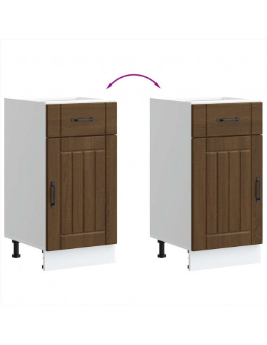 Base da Cucina Lucca Rovere Marrone in Legno Multistrato