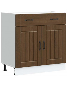 Base da Cucina Lucca Rovere Marrone in Legno Multistrato