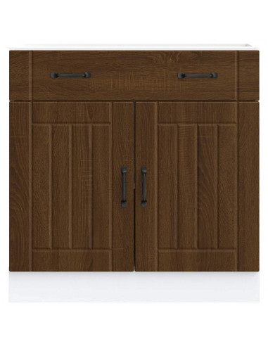 Base da Cucina Lucca Rovere Marrone in Legno Multistrato