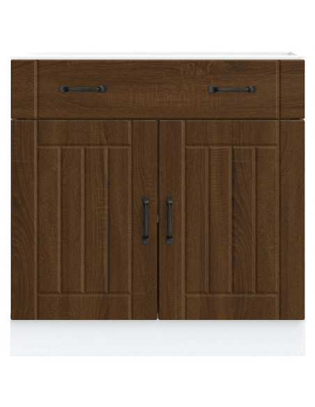 Base da Cucina Lucca Rovere Marrone in Legno Multistrato
