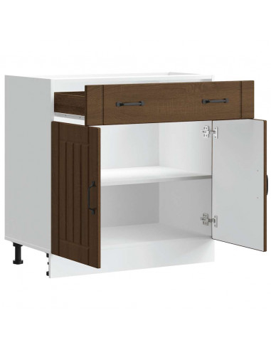 Base da Cucina Lucca Rovere Marrone in Legno Multistrato