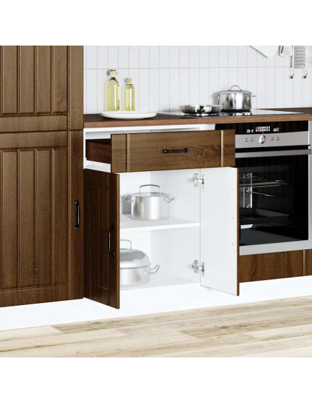 Base da Cucina Lucca Rovere Marrone in Legno Multistrato