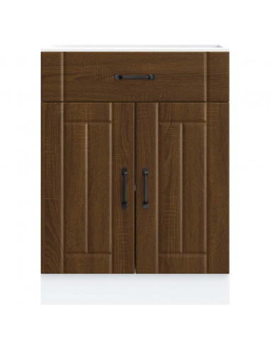 Base da Cucina Lucca Rovere Marrone in Legno Multistrato