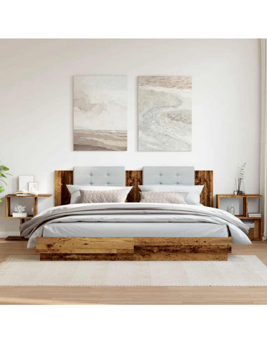 Comodini 2 pz in Legno Vecchio 50x30x51,5 cm Legno Multistrato