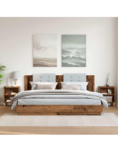 Comodini 2 pz Legno Vecchio 40x30x50 cm in Legno Multistrato