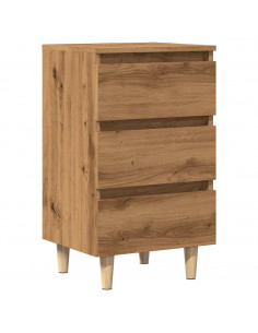 Comodini 2 pz Rovere Artigianale 40x35x69 cm Legno Multistrato