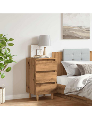 Comodini 2 pz Rovere Artigianale 40x35x69 cm Legno Multistrato