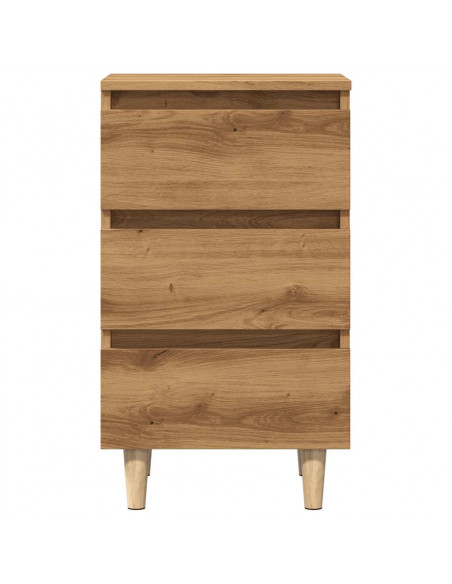 Comodini 2 pz Rovere Artigianale 40x35x69 cm Legno Multistrato