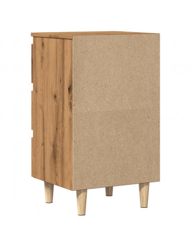 Comodini 2 pz Rovere Artigianale 40x35x69 cm Legno Multistrato