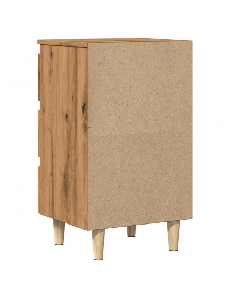Comodini 2 pz Rovere Artigianale 40x35x69 cm Legno Multistrato