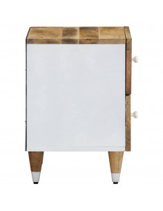 Comodini 2pz 40x33,5x46 cm in Legno Massello di Mango