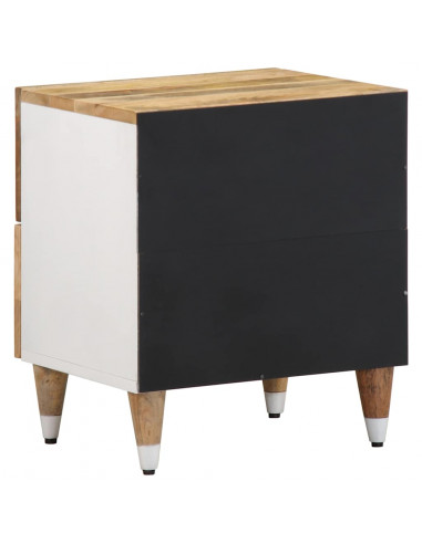 Comodini 2pz 40x33,5x46 cm in Legno Massello di Mango